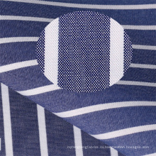 темно-синий белый в полоску 100% хлопок Джерси ткань для мужской рубашки от производителей